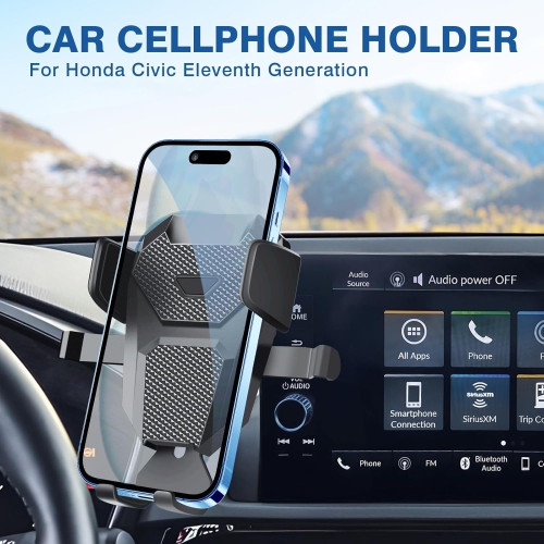 F Phone Mount & Dash Tray for Honda Civic 2022 2023 2024 2025, Phone Holder with Dash Organizer 360 Degree Rotation Cell Phone Mount Civic Accessories