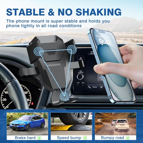 F Phone Mount & Dash Tray for Honda Civic 2022 2023 2024 2025, Phone Holder with Dash Organizer 360 Degree Rotation Cell Phone Mount Civic Accessories