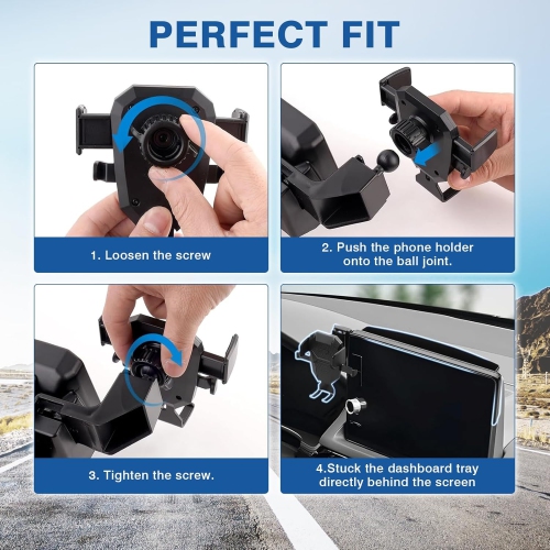 F Phone Mount & Dash Tray for Honda Civic 2022 2023 2024 2025, Phone Holder with Dash Organizer 360 Degree Rotation Cell Phone Mount Civic Accessories