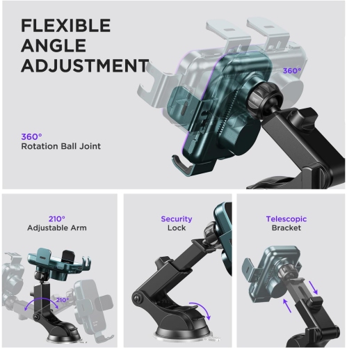 Wireless Car Charger,(7 Colored LED Backlit) 15W Auto Clamping Phone Mount Holder fit for iPhone 14 13 12 Mini Pro Max 11 XR XS X, Samsung Galaxy S23