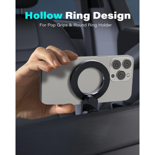 1 for Magsafe CD Phone Holder for Car [17 Strong Magnets] Magnetic CD Player Phone Mount, Hollow Socket CD Slot Phone Mount for iPhone 16 15 14 13 12