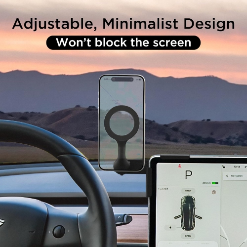 C Magnetic Phone Mount for Tesla Monitor - Tesla Model 3/Y X/S Accessories for All Cell Phones - Strong Magnetic Hold Phone Mount - Phone Holder Mag