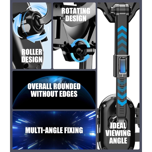 S [Version 2024] Rear View Mirror Phone Holder, Rearview Mirror Accessories, Flexible Rotating Multifunctional 360° Retractable Mobile Phone Holder