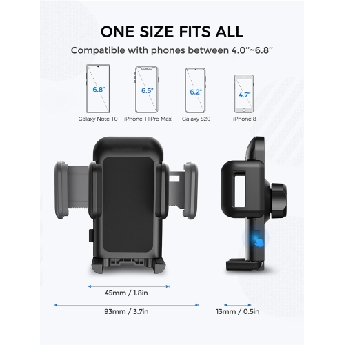 V CD Slot Phone Holder for Car, 360° Rotation CD Slot Car Phone Mount, Easy One Touch CD Slot Cell Phone Holder Compatible with iPhone, Samsung, LG,