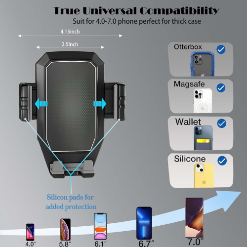 W Truck Phone Holder Mount,Car Phone Holder,Dashboard Windshield Phone Holder 16.9 inch Long Arm,Super Suction Cup Compatible with Pickup