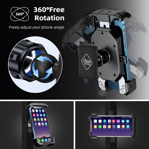 R Golf Cart Magnetic Phone Holder Mount Compatible with EZGO/Club Car/Yamaha, Compatible with iPhone/Galaxy/Google Pixel, Ultra Strength Magnet/360°