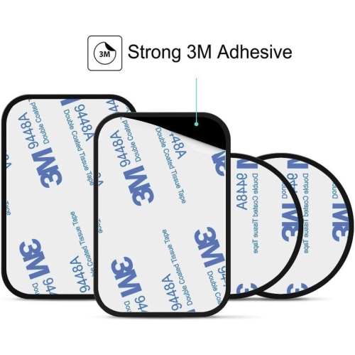 Metal Plate, 4 Pack Universal Mount Metal Plate with Adhesive for Magnetic Car Mount Cell Phone Holder, 2 Rectangular and 2 Round