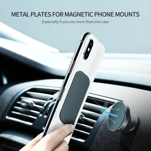 Metal Plate, 4 Pack Universal Mount Metal Plate with Adhesive for Magnetic Car Mount Cell Phone Holder, 2 Rectangular and 2 Round