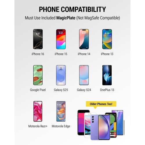 S MagicMount Magnetic-Mount Replacement Kit, Black