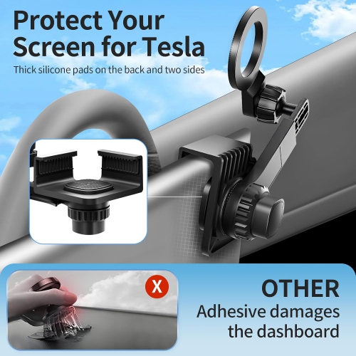 T Magnetic Phone Mount for Tesla Model Y Juniper Model 3 Highland Cybertruck for MagSafe(Strongest Magnet Power) Screen Phone Mount for Tesla Model