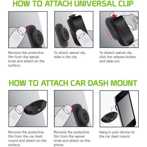 C Universal Swivel Belt Clip for Car Mount, Go Pro Mount, GPS, Walkie-Talkie Compatible with Apple iPhones, Samsung Galaxy Smartphones, Google Pixel,