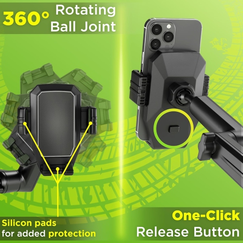 Phone Mount for Truck Phone Holder for Truck - Heavy Duty Suction Cup + Dashboard Pad, Mobile Device Holder for Dashboard Window 16.9 inch Long Arm,