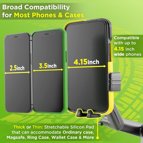 Phone Mount for Truck Phone Holder for Truck - Heavy Duty Suction Cup + Dashboard Pad, Mobile Device Holder for Dashboard Window 16.9 inch Long Arm,