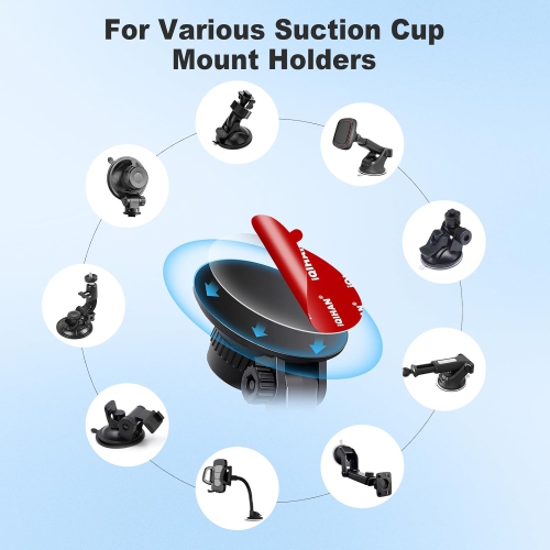 5pcs Adhesive Sticky Pads for Suction Cup Car Phone Mount, 3.15 Clear Double-Sided Circle Tapes Replacement for Windshield/Dashboard Phone Holder