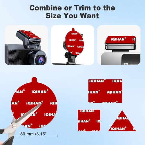 5pcs Adhesive Sticky Pads for Suction Cup Car Phone Mount, 3.15 Clear Double-Sided Circle Tapes Replacement for Windshield/Dashboard Phone Holder