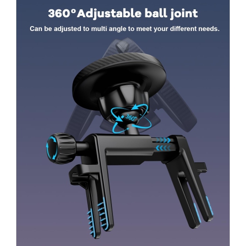 A Magnetic Round Vent Car Phone Holder for Jeep Wrangler JL(2018-2025) Gradiator Compass (2009-2016), Air Vent Car Mount Compatible with MagSafe for