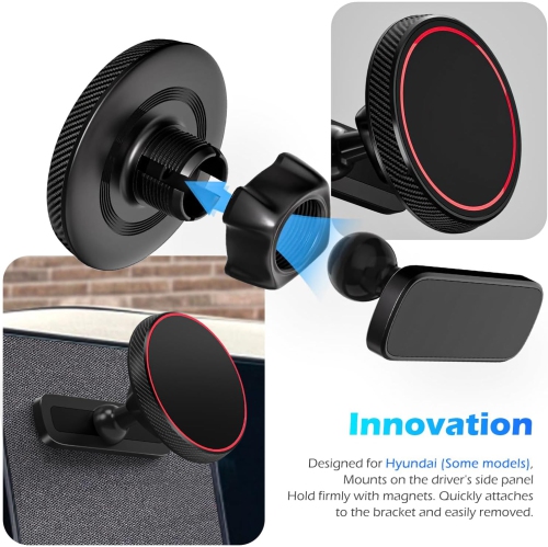 A Magnetic Car Phone Holder Mount for 2025 Hyundai Tucson SEL Convenience/Tucson N Line/ 2025 2024 Santa FE Hybrid SEL, Attaches to Metallic