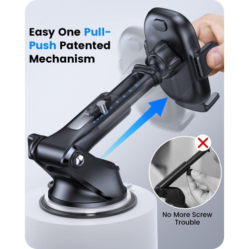 O 3-in-1 Suction Cup Phone Holder Windshield/Dashboard/Air Vent, Dashboard & Windshield Suction Cup Car Phone Mount with Strong Sticky Gel Pad,