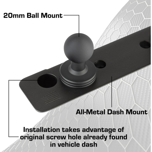 B Dash Mount Cell Phone Holder Compatible with 2013-2018 RAM Truck & 2019+ RAM 1500 Classic 20mm Ball Mount - Compatible with iPhone and Android