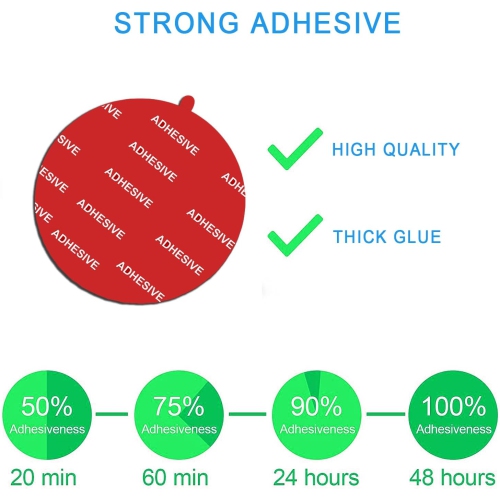 4 Pack 2.76(70mm) Very High Bond Sticky Adhesive Replacement,Circle Double Sided Pads Gule for Dashboard/Windshield Suction Cup Phone Holder Car DVR