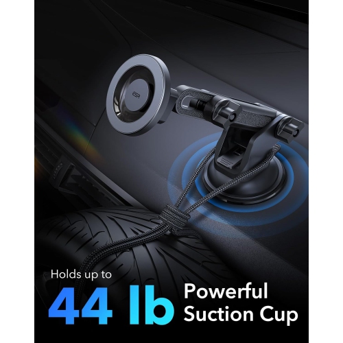E for MagSafe Car Mount[2300g N52H Magnet], Magnetic Phone Holder Car Dashboard/Windshield, Cell Phone Holder Car w 2 MagSafe Rings for iPhone