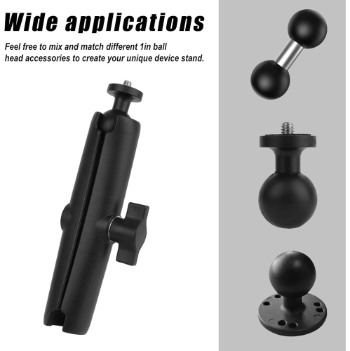 G Double Socket Arm Mount, 5.9in Aluminum Alloy Double Socket Arm for Phone Holder Bike Truck Mounts Arms for 1 Ball Components