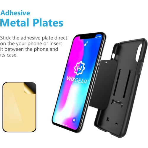 Magnetic Phone Car Mount, W Universal Stick On Dashboard Magnetic Car Mount Holder, for Cell Phones and Mini Tablets with Fast Swift-snap Technology,