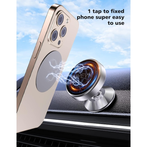 (2-PACK)Magnetic Phone Holder Car, [ 360°Rotating ] Hands-Free Car Phone Holder, [ Strong Magnet ] Universal Dashboard Magnetic Cell Phone Holder Car