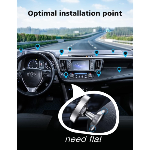 (2-PACK)Magnetic Phone Holder Car, [ 360°Rotating ] Hands-Free Car Phone Holder, [ Strong Magnet ] Universal Dashboard Magnetic Cell Phone Holder Car