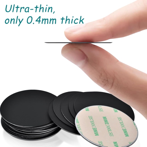 F Metal Plates for Magnetic Car Phone Holder Cradle, Thin Round Steel Sheets Mount Metal Plates with Adhesive for Magnetic Phone Mount Universal
