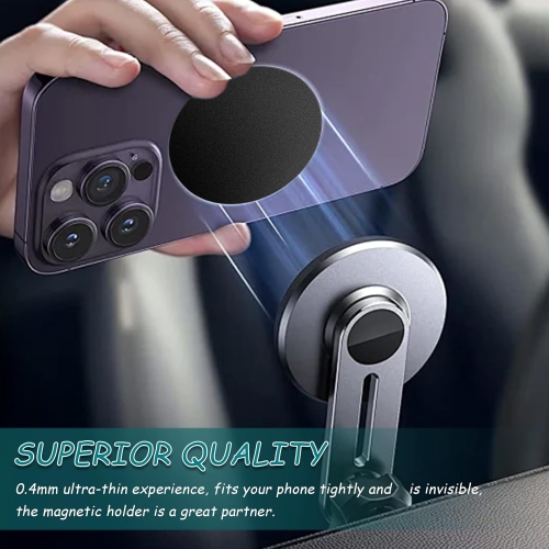 F Metal Plates for Magnetic Car Phone Holder Cradle, Thin Round Steel Sheets Mount Metal Plates with Adhesive for Magnetic Phone Mount Universal
