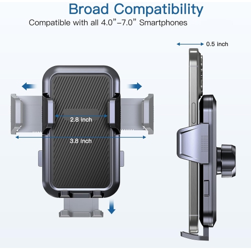 U Latest Upgraded Car Air Vent Phone Mount,Metal Steel Hook,Ultra Stable & Secure,Easy Operation,360°Rotation,Case Friendly,Compatible for All iPhone