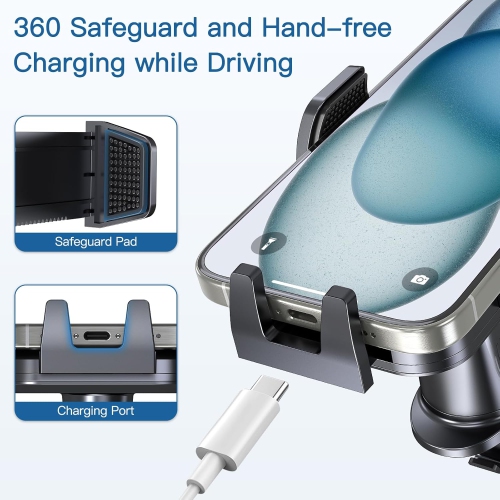 U Latest Upgraded Car Air Vent Phone Mount,Metal Steel Hook,Ultra Stable & Secure,Easy Operation,360°Rotation,Case Friendly,Compatible for All iPhone