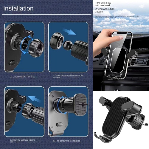 Car Phone Holder Stand Mount Magnetic Universal Adjustable Accessories for Car, Compatible with iPhone Cell Phone