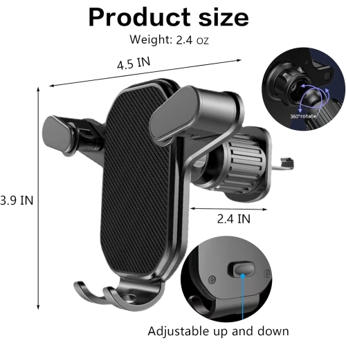 Car Phone Holder Stand Mount Magnetic Universal Adjustable Accessories for Car, Compatible with iPhone Cell Phone