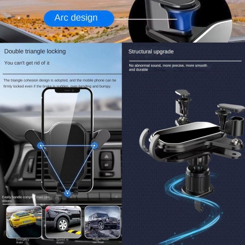 Car Phone Holder Stand Mount Magnetic Universal Adjustable Accessories for Car, Compatible with iPhone Cell Phone