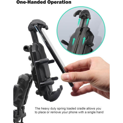 W Motorcycle Phone Mount with Vibration Dampener for 4.7 - 7.0 Cellphone, Anti Vibration Motorcycle Cell Phone Holder, Suitable for Handlebar and