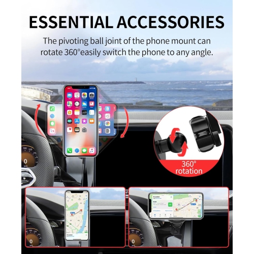 M Car Phone Holder for 2024 2025 VW Atlas/VW Altas Cross Sport Accessories 12-Inch Screen Fixed Clip, 360° Rotation Phone Mount Compatible with