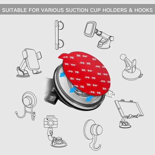 Sticky Adhesive Replacement for Dashboard Suction Cup Mount, 80mm V 4pcs 3M VHB Circle Double-Sided Extra Strong Adhesive Sticker Tapes for