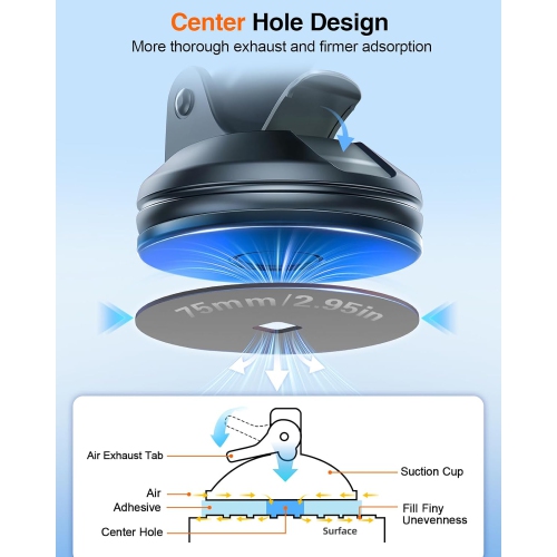 p 75mm Adhesive Pad Replacement for Suction Cup: 4Pcs 2.95'' Double Sided Sticky Tape for Dash Car Mount - 3M VHB Round Sticker Heat Resistant for