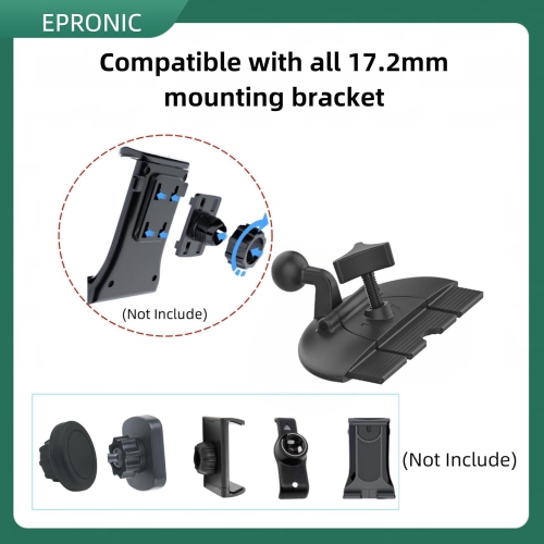 E Portable Car GPS Mount, 17.2mm Ball Adapter CD Slot for Phone Holder, Magnetic Mount, Compatible with 7-10.26 inch Monitors, Adjustable Telescopic