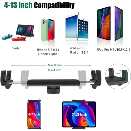 Car Cup Holder Tablet Mount for 4-13 iPad Tablet & Smartphone, C Adjustable Car Truck Cup Cradle, Tablet Holder for iPad Pro Air Mini, Galaxy Tab,