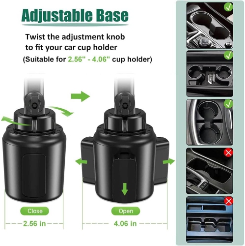 Car Cup Holder Tablet Mount for 4-13 iPad Tablet & Smartphone, C Adjustable Car Truck Cup Cradle, Tablet Holder for iPad Pro Air Mini, Galaxy Tab,