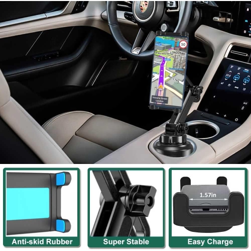 Car Cup Holder Tablet Mount for 4-13 iPad Tablet & Smartphone, C Adjustable Car Truck Cup Cradle, Tablet Holder for iPad Pro Air Mini, Galaxy Tab,