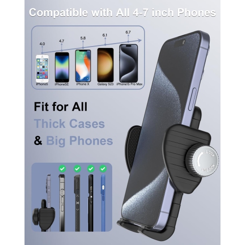 K Bike Phone Holder, Gooseneck Motorcycle Phone Mount, [Security Lock] Bicycle Handlebar Cell Phone Clamp for iPhone 15 14 13 12 Pro Max, Galaxy S23,