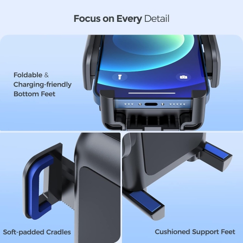 Car Phone Holder Mount, Long Arm Dashboard Windshield Phone Holder with Anti-Shake Device, Strong Suction Cup Car Mount Compatible with iPhone 14 13