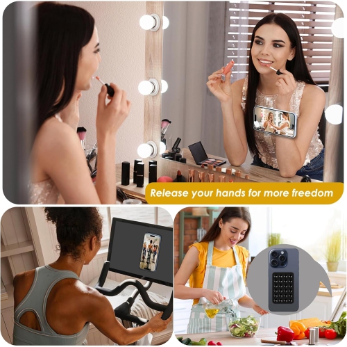 4 Pack W Silicone Suction Phone Case Mount, Non-Slip Suction Cup Phone Mount, Sticky Grippy Silicone Hands-Free Mirror Shower Mobile Holder