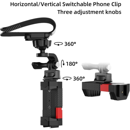 SOH Car Sun Visor Mount, Car Sun Visor Phone Holder with Adjustable Long Arm, Universal Phone Clip for iPhone 15 Pro Max/14/13