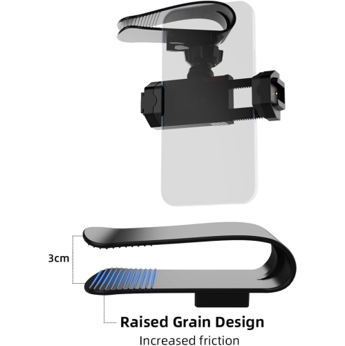 SOH Car Sun Visor Mount, Car Sun Visor Phone Holder with Adjustable Long Arm, Universal Phone Clip for iPhone 15 Pro Max/14/13