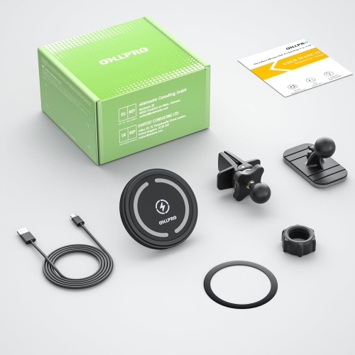 O MagSafe Car Mount Charger iPhone Wireless Car Charger, Stick on Dashboard Magnetic Phone Holder Mount for iPhone 16 Pro Plus Max 15 14 13 12